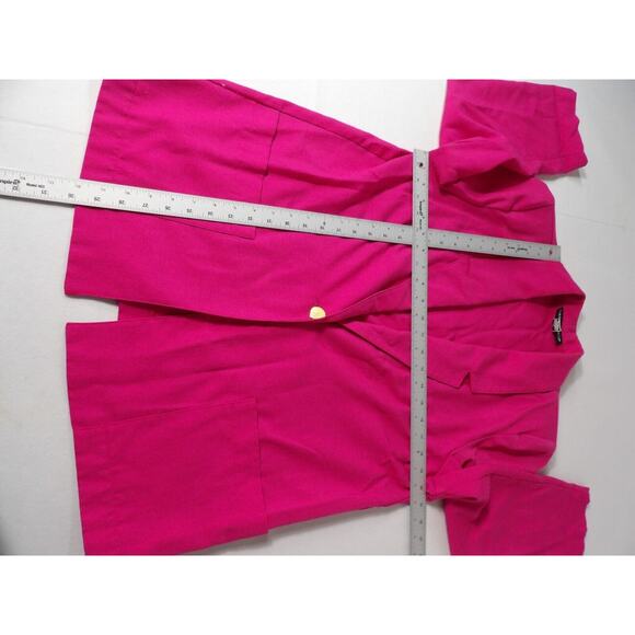 Sag Harbor Sz 14 Pink Blazer Lightweight Vintage Bright Barbie Core 90s - Picture 6 of 12